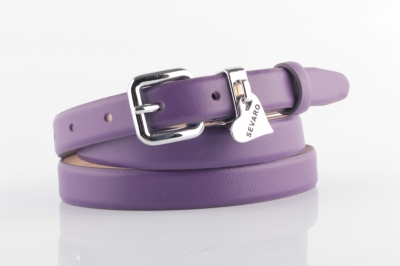 Женский узкий кожаный ремень SEVARO ELIT (фиолетовый)